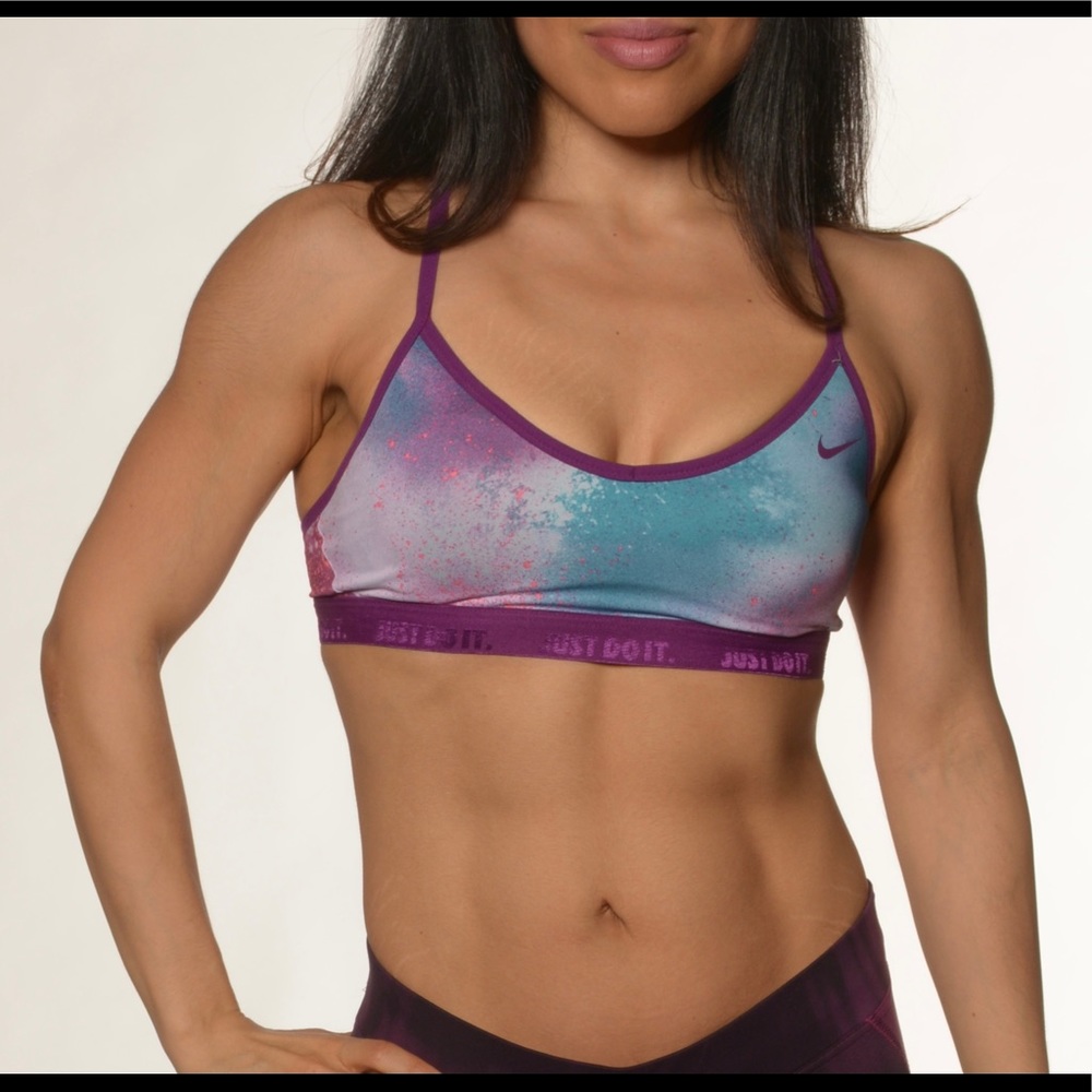 Nike dry fit bra small purple galaxy